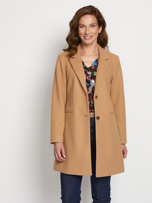 Manteau col tailleur aspect lainage - Afibel - Kiabi