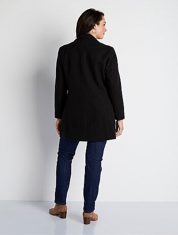 Manteau col tailleur aspect lainage