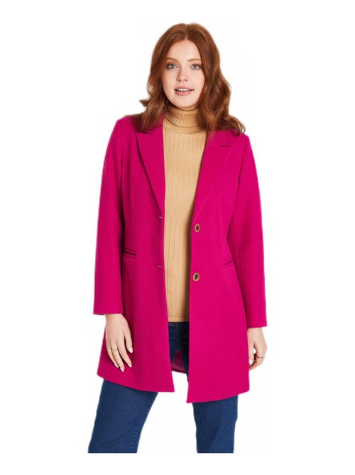 Manteau col tailleur aspect lainage - Kiabi