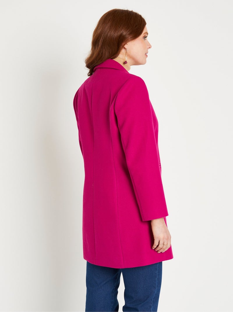 Manteau col tailleur aspect lainage Rose - Kiabi