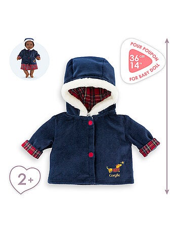 Manteau Corolle en Fêtes pour poupon 36 cm