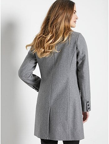 Manteau coupe droite en drap de laine