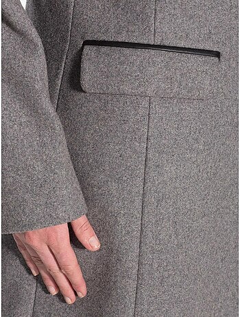 Manteau coupe droite en drap de laine