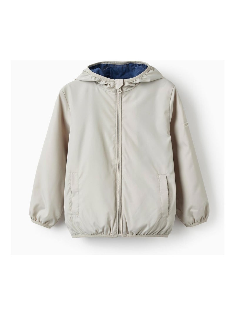 Manteau Coupe-Vent avec Capuche pour Garçon  NATURE TAKEOVER Beige - Kiabi
