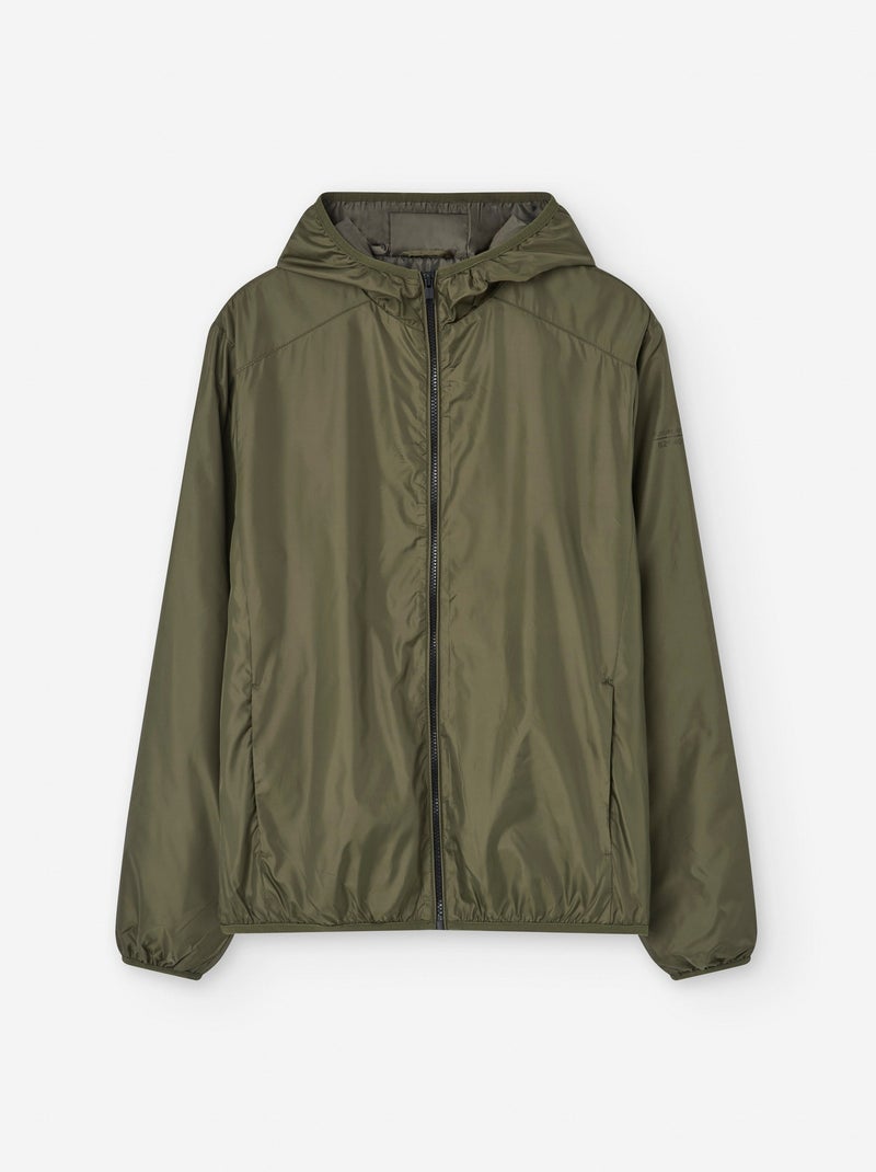 Manteau Coupe-vent avec Capuche Vert foncé - Kiabi