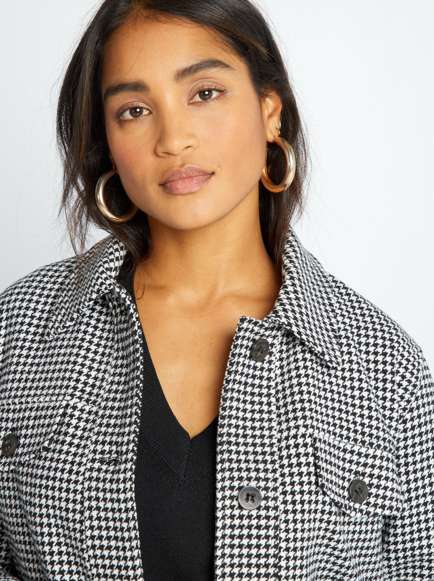 Chemise En Flanelle à Carreaux Pour Fille - Manteau Court Chaud - Automne Hiver - Taille Adolescente - 3