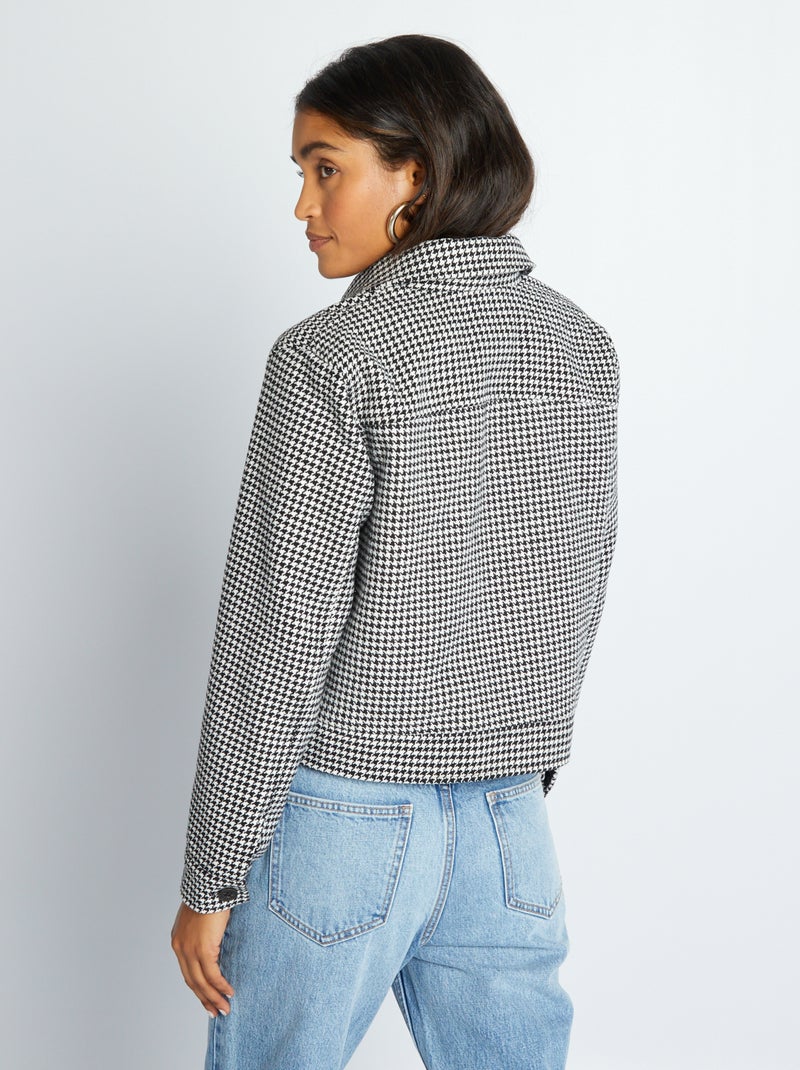 Gilet à carreaux - Noir - 20.00
