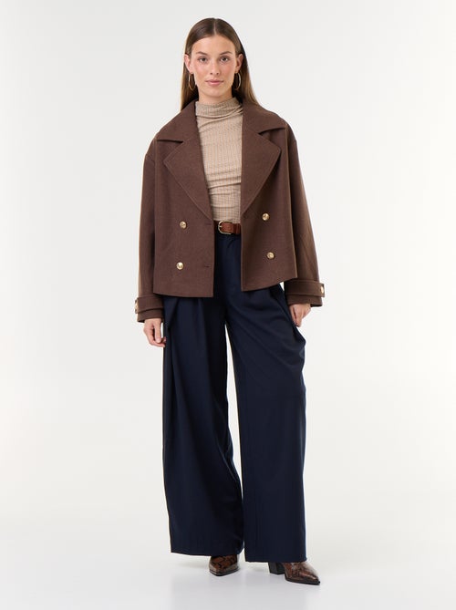 Manteau court à double boutonnage - Kiabi