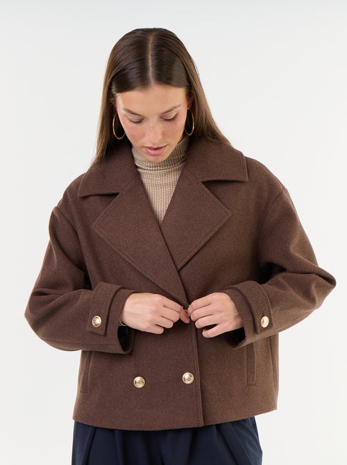 Manteau court à double boutonnage - Kiabi