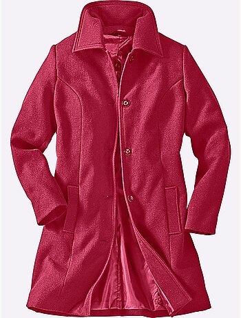 Manteau Court Aspect Laine Classique - Taille Standard - Moda Vilona