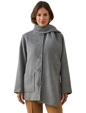 Manteau court avec écharpe coordonnée - DAXON