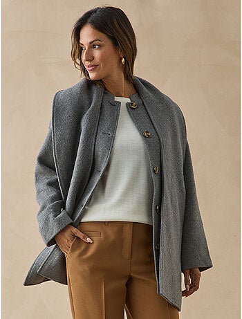 Manteau court avec écharpe coordonnée - DAXON