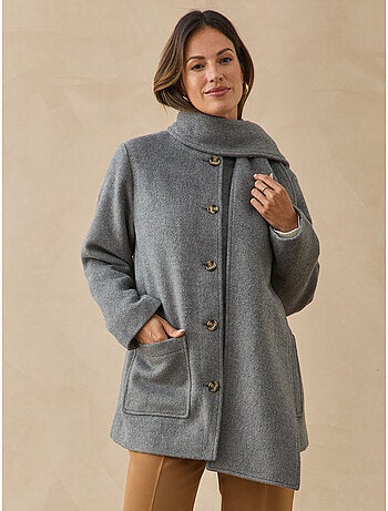 Manteau court avec écharpe coordonnée - DAXON
