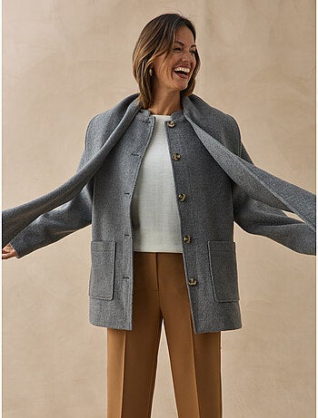 Manteau court avec écharpe coordonnée - DAXON