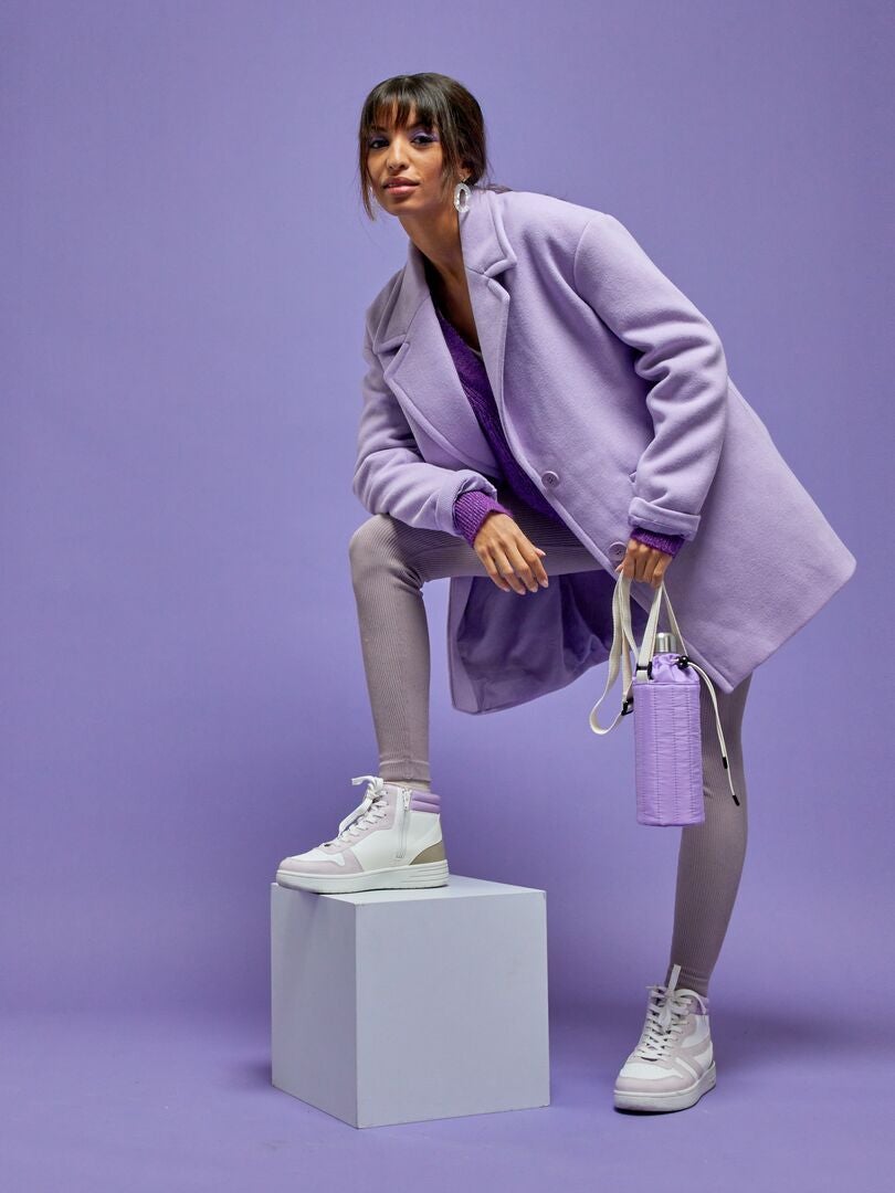 manteau laine violet femme