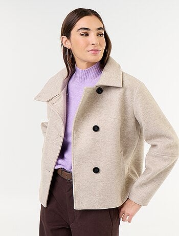Manteau court effet lainage