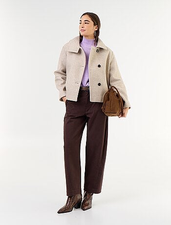 Manteau court effet lainage