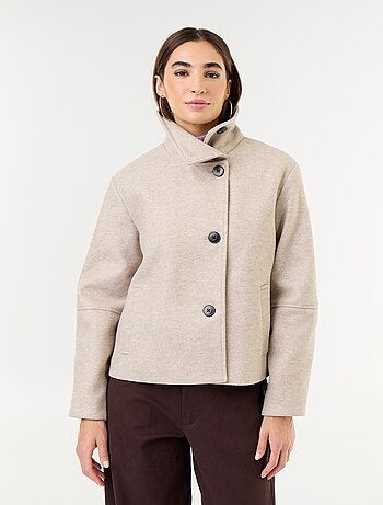 Manteau court effet lainage