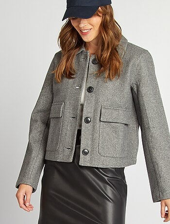 Manteau court effet lainage