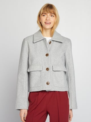 Manteau court effet lainage