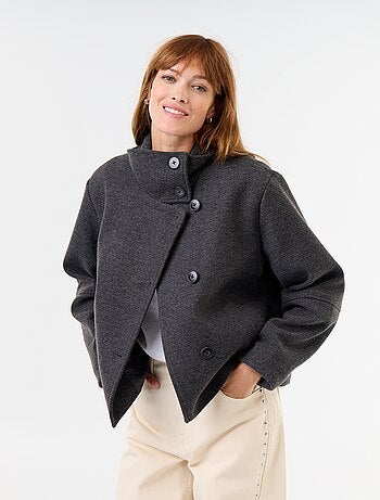 Manteau court effet lainage