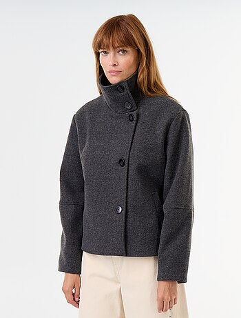 Manteau court effet lainage