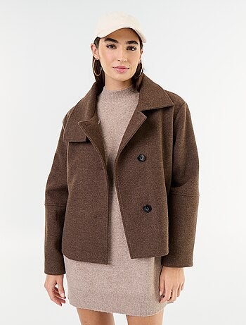 Manteau court effet lainage