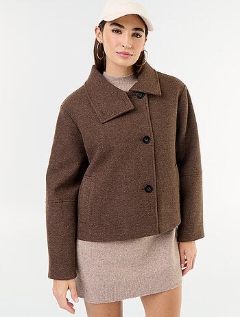 Manteau court effet lainage