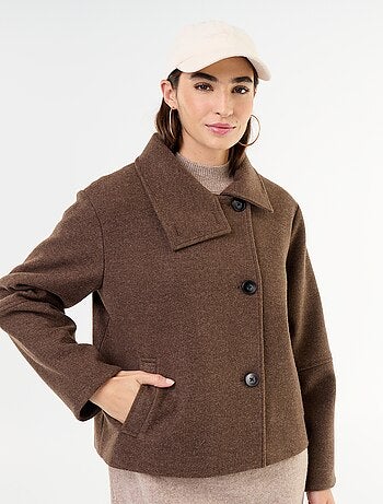 Manteau court effet lainage
