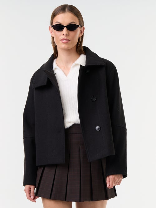 Manteau court effet lainage - Kiabi