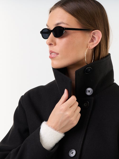 Manteau court effet lainage - Kiabi