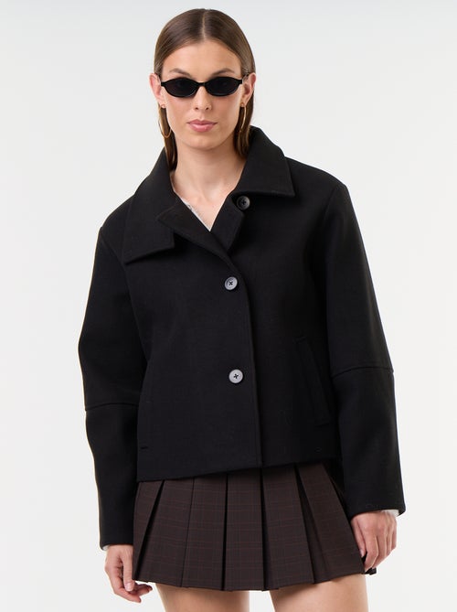 Manteau court effet lainage - Kiabi
