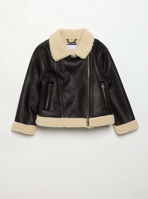 Manteau court en peau lainée - Kiabi Manteau court en peau lainée - Kiabi