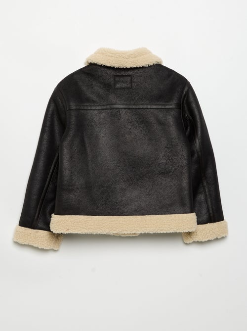 Manteau court en peau lainée - Kiabi Manteau court en peau lainée - Kiabi