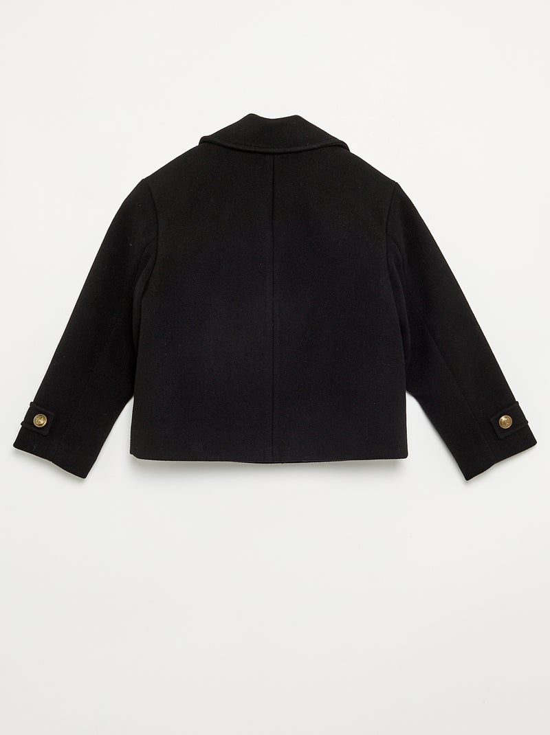 Manteau court façon paletot Noir - Kiabi