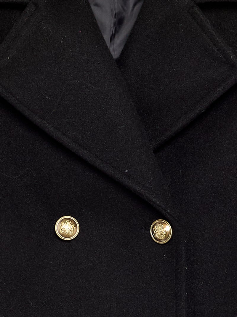 Manteau court façon paletot Noir - Kiabi