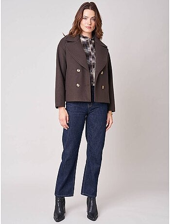 Manteau court femme col tailleur 'deeluxe'