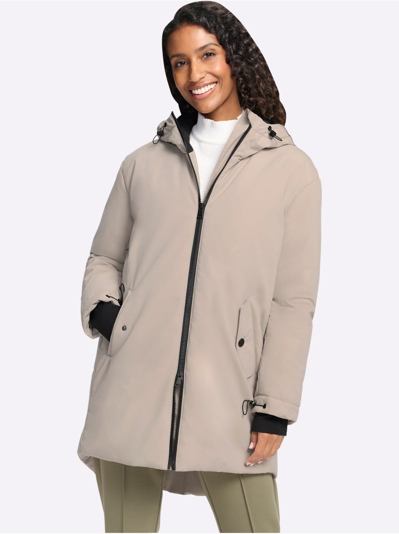 Manteau court microfibre douce - taille standard - helline Beige - Kiabi