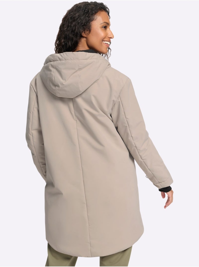 Manteau court microfibre douce - taille standard - helline Beige - Kiabi
