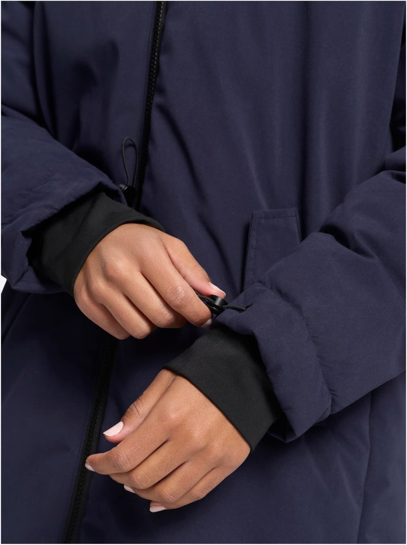 Manteau court microfibre douce - taille standard - helline Bleu marine - Kiabi