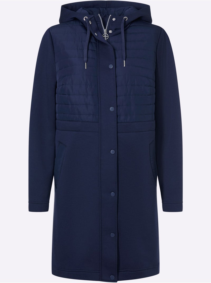 Manteau Court Piquage Inséré - Taille Standard - Helline Bleu marine - Kiabi