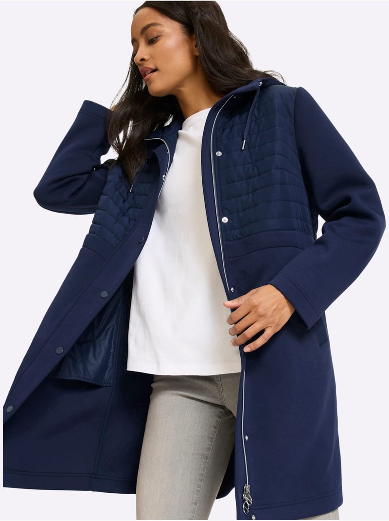 Manteau Court Piquage Inséré - Taille Standard - Helline Bleu marine - Kiabi