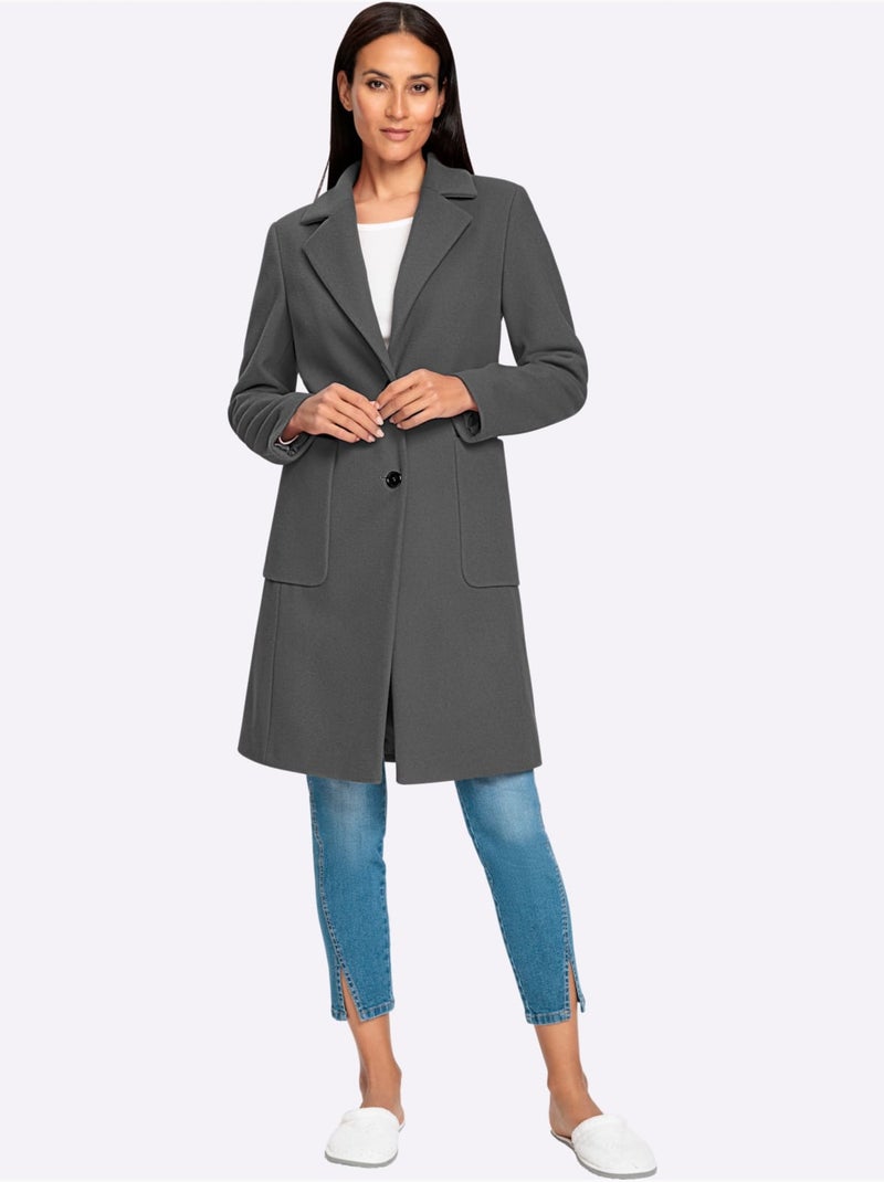 Manteau court poches plaquées spacieuses - taille standard - helline Gris - Kiabi