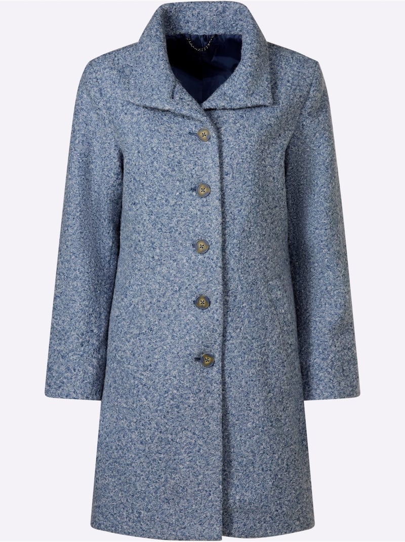 Manteau court qualité bouclée chaude - taille standard - witt Bleu - Kiabi
