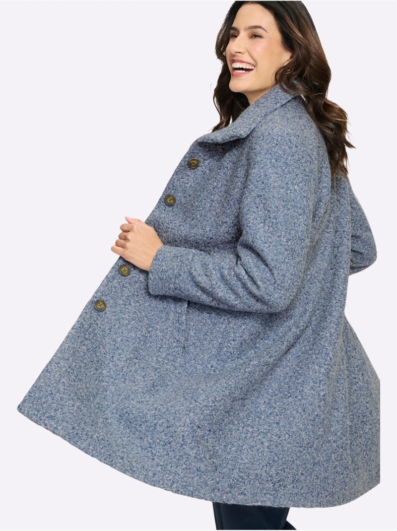Manteau court qualité bouclée chaude - taille standard - witt Bleu - Kiabi