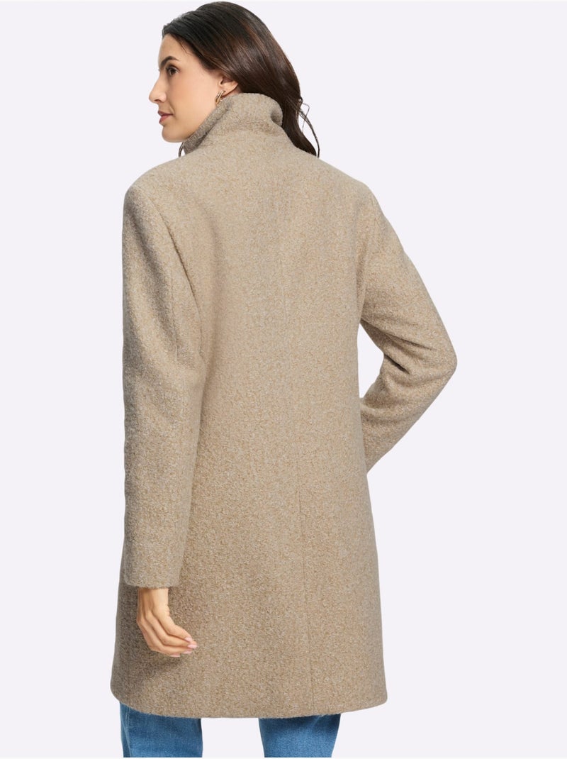 Manteau court qualité bouclée chaude - taille standard - witt Ecru - Kiabi