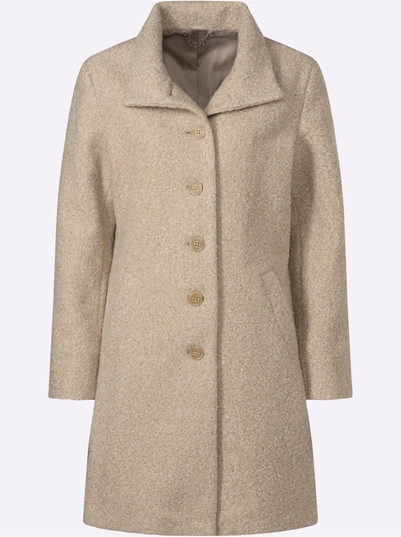 Manteau court qualité bouclée chaude - taille standard - witt Ecru - Kiabi