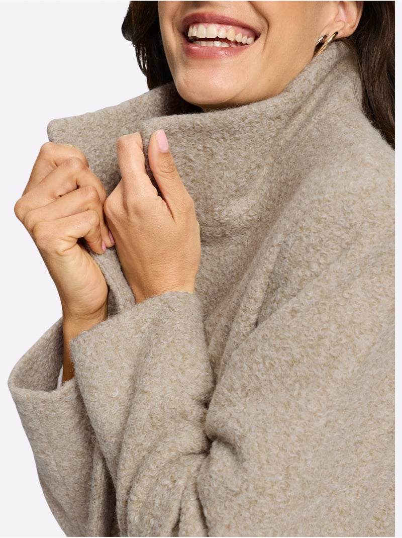 Manteau court qualité bouclée chaude - taille standard - witt Ecru - Kiabi