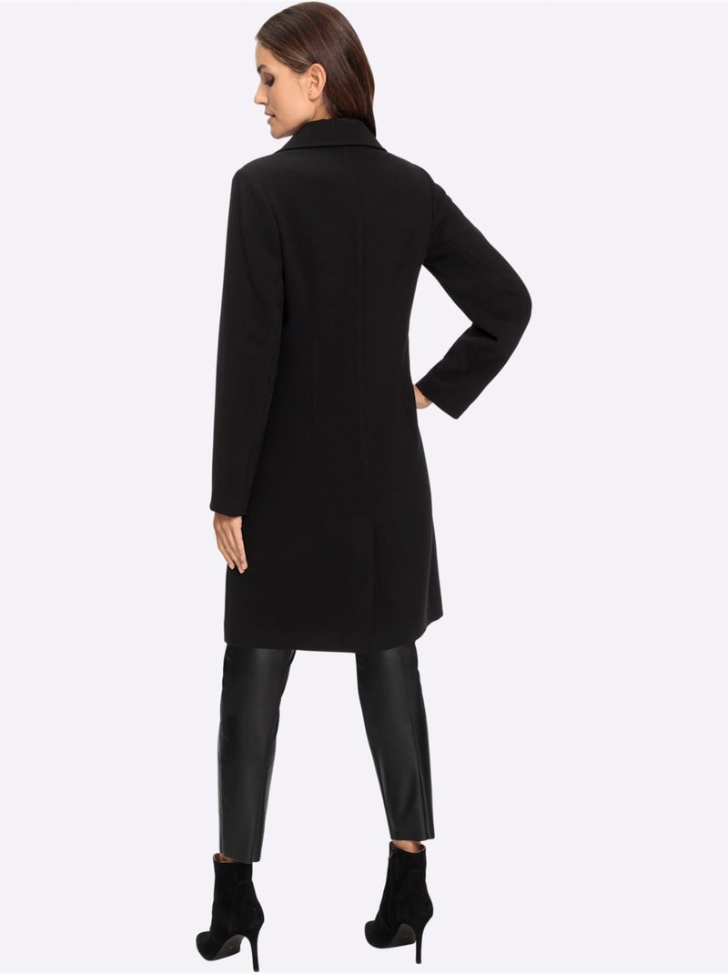Manteau court superbe doublure au motif léopard - taille standard - helline Noir - Kiabi