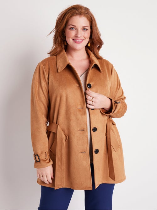 Manteau court tissu suédé - AFIBEL - Kiabi